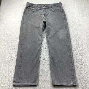 Levis 501 XX Jeans Mens 38x30 (FITS 34x27) Gray Denim Button Fly STAINS
